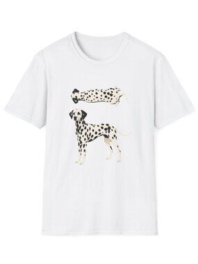 Dalmatian Illustration T-Shirt | Minimal Spotted Dog Graphic Tee